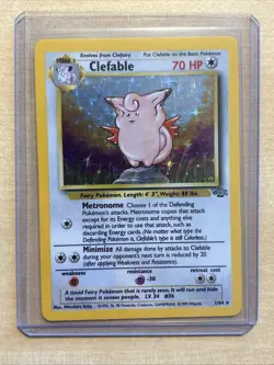 Pokemon TCG Clefable Holo Unlimited Rare Card Jungle Base Set 1/64 - Image 1
