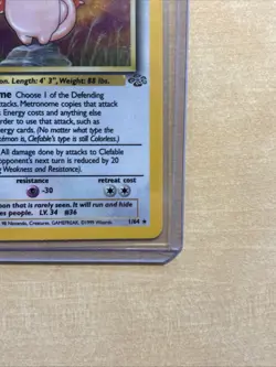 Pokemon TCG Clefable Holo Unlimited Rare Card Jungle Base Set 1/64 - Image 2