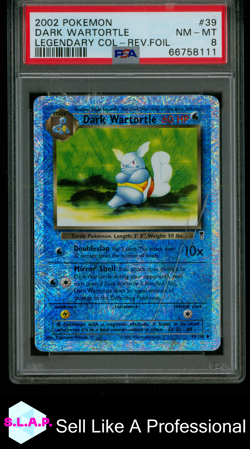 DARK WARTORTLE LEGENDARY COL-REV.FOIL POKEMON LEGENDARY COLLECTION 2002 39 PSA 8 - Image 1