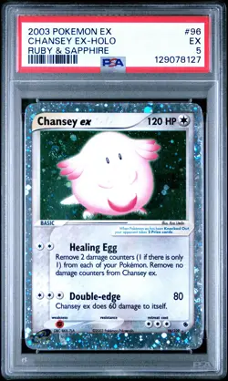 2003 POKEMON EX RUBY & SAPPHIRE #96 CHANSEY EX-HOLO PSA 5 - Image 1