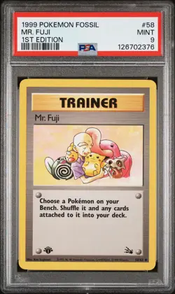 1999 POKEMON FOSSIL 1ST ED #58 MR. FUJI PSA 9 - Image 1