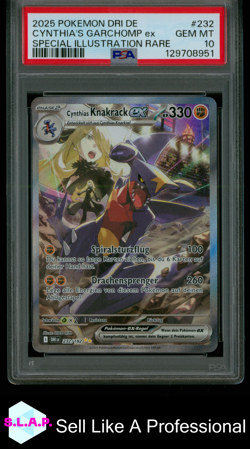CYNTHIA'S GARCHOMP EX SPEC. ILL RARE POKEMON GER DESTINED RIVALS 2025 232 PSA 10 - Image 1