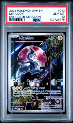 2023 POKEMON SCARLET & VIOLET POKEMON CENTER ETB PROMO SVP #013 MIRAIDON PSA 10 - Image 1
