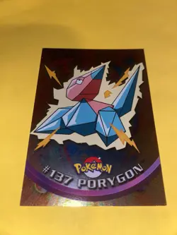 2000 Topps Pokemon Series 3 Silver Foil #137 Porygon TV Animation Blue Logo - Image 1