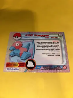 2000 Topps Pokemon Series 3 Silver Foil #137 Porygon TV Animation Blue Logo - Image 2