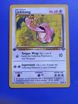 Pokemon TCG Lickitung Jungle 38/64 Regular 1st Edition Uncommon - Image 1