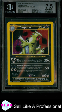 TYRANITAR HOLO R 2001 POKEMON NEO DISCOVERY 1ST EDITION 12 BGS 7.5 - Image 1