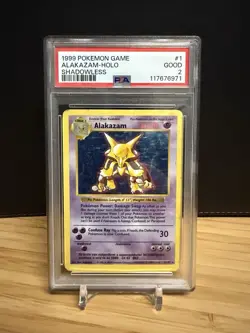 1999 Pokemon Base Set Shadowless Alakazam Holo 1/102 PSA 2 - Image 3