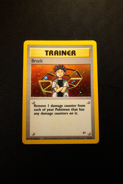 Pokemon Brock Trainer 15/132- Holo Rare- Gym Heroes- LP - Image 1