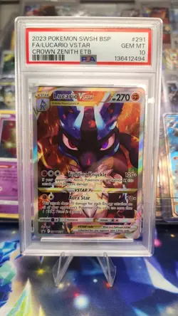 2023 Pokemon Lucario VSTAR SWSH291 Crown Zenith Promo PSA 10 - Image 1