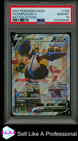FA/EMPOLEON V BATTLE STYLES POKEMON SWORD & SHIELD BATTLE STYLES 2021 146 PSA 10 - Image 1