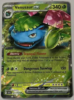 Pokemon Stellar Crown Venusaur ex Stage 2 Double Rare HoloFoil #001/142 - Image 1