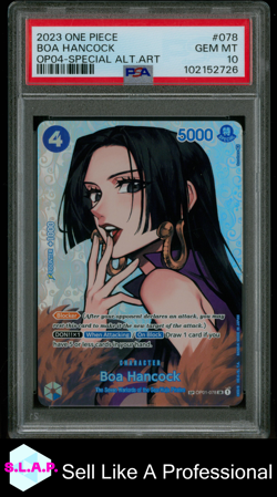 BOA HANCOCK ONE PIECE TCG SP OP01-078 2023 KINGDOMS OF INTRIGUE FOIL EN PSA 10 - Image 1