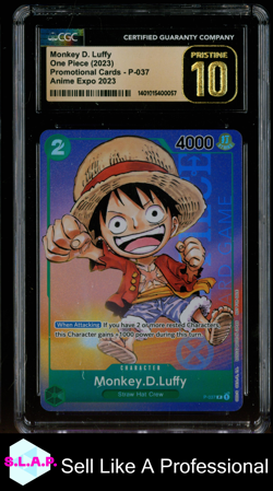 MONKEY D. LUFFY ONE PIECE P-037 2023 PRM ANIME EXPO 2023 PRISTINE EN CGC 10 - Image 1