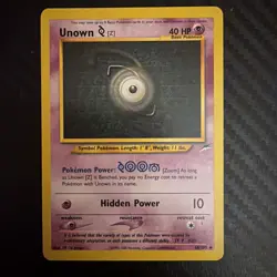 Unown Z 60/105 Neo Destiny Unlimited 2002 Pokemon Card Uncommon NM - Image 1