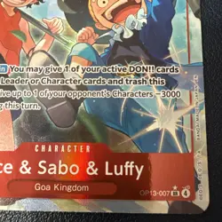 One Piece Card Game Ace & Sabo & Luffy (Alternate Art) OP13-007 SR English - Image 5