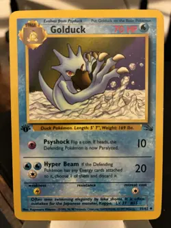 Pokemon TCG Golduck Fossil 1st Edition Uncommon Card 35/62 Lightly Played #3 - Image 1