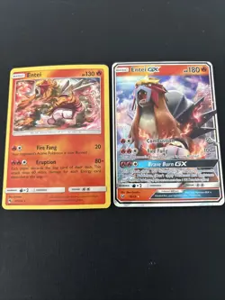 Pokemon TCG: Sun&Moon- 2 Card Entei Lot Ft GX And Cracked Ice Holo - Image 1