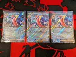 Pokemon TCG Stellar Crown Greninja EX Card 041/142 - STAMPED PROMO - Lot of 3 - Image 1