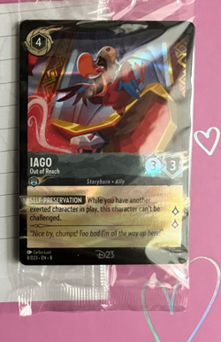 Disney Lorcana Trading Card Iago Out of Reach D23 Gold Member Promo 2025 SEALED - Image 2