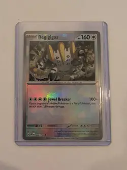 Pokemon TCG Prismatic Evolutions Regigigas Pokeball Pattern Holo Card 086/131 - Image 1