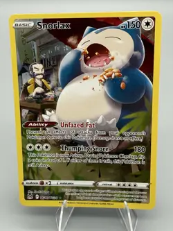 Pokemon TCG Snorlax Lost Origin Trainer Gallery Holo Ultra Rare Card TG10/TG30 - Image 1