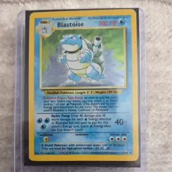 Pokemon TCG Blastoise Holo Rare Card 002/102 HP/Damaged, Base Set - Image 1