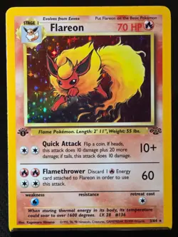 Flareon 3/64 Jungle 🔥1st Edition Holo🔥 Vintage WOTC Pokemon Card - Image 3