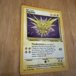 Pokemon TCG Zapdos 15/62 Fossil Unlimited Holo Rare Card 1999 Wizards Vintage - Image 5