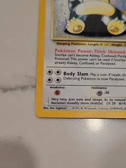 Pokemon TCG Snorlax Holo Rare Card 11/64 Jungle Unlimited. Base Set. Rare - Image 3