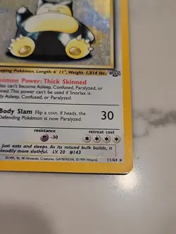 Pokemon TCG Snorlax Holo Rare Card 11/64 Jungle Unlimited. Base Set. Rare - Image 4