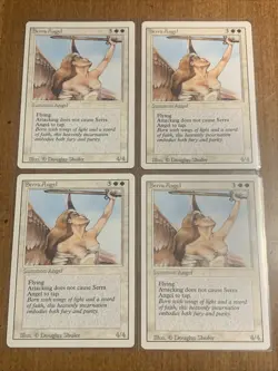 1994 Magic: The Gathering - Revised(3rd) - x4 SERRA ANGEL Playset - NM - Image 1