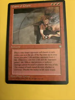 GAME OF CHAOS - Ice Age NM Rare Sorcery 1995 UNPLAYED MTG Vintage - Image 1