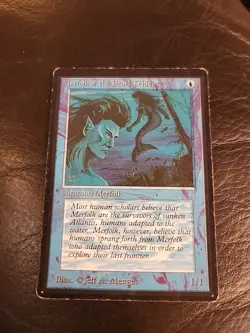 MTG Magic the Gathering Merfolk of the Pearl Trident Beta MP - Image 1