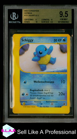 SCHIGGY POKEMON 131/165 2002 EXPEDITION COMMON DEUTSCH BGS 9.5 - Image 1