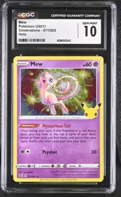 Pokemon Celebrations Mew Holo 011/025 CGC Gem Mint 10 - Image 1
