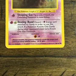 Pokemon TCG Gastly 50/102 1st Edition Base Set Shadowless - Image 2