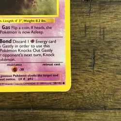 Pokemon TCG Gastly 50/102 1st Edition Base Set Shadowless - Image 3