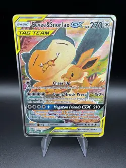 Eevee & Snorlax GX Tag Team SM169 Pokemon Black Star Promo Sun & Moon 2019 - Image 1