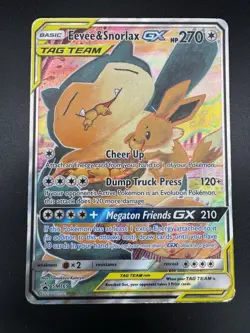 Eevee & Snorlax GX Tag Team SM169 Pokemon Black Star Promo Sun & Moon 2019 - Image 3