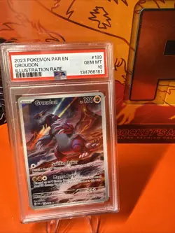 2023 POKEMON PAR EN-PARADOX RIFT ILLUSTRATION RARE #199 GROUDON PSA 10 - Image 1