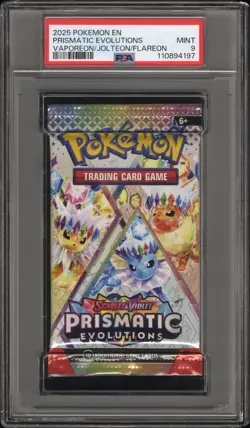 Pokemon S&V Prismatic Evolutions Vaporeon / Jolteon / Flareon Pack PSA 9 Mint - Image 1