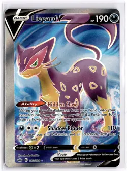 Pokemon TCG Liepard V (Full Art) 180/198 Chilling Reign Print Dot MISCUT ERROR - Image 1