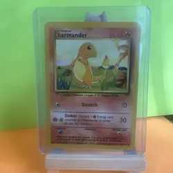 Pokemon TCG Charmander Base Set 46/102 Regular Unlimited Common LP Light Play - Image 1