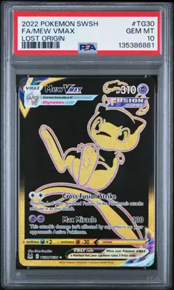 2022 POKEMON SWORD & SHIELD LOST ORIGIN #TG30 FULL ART/MEW VMAX PSA 10 - Image 1