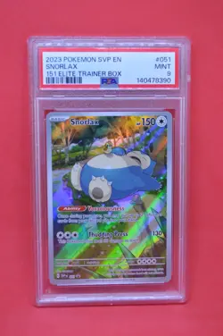 2023 Pokemon SVP EN Snorlax 151 Elite Trainer Box Promo #051 PSA 9 - Image 1
