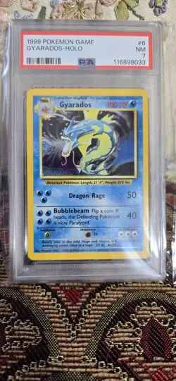 1999 Pokemon Base Set - Gyarados 6/102 Holo - PSA 7 NM - Image 1