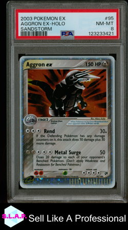 AGGRON EX-HOLO SANDSTORM POKEMON EX SANDSTORM 2003 95 PSA 8 - Image 1