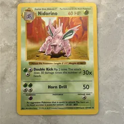 Pokemon TCG Nidorino Base Set 37/102 Regular Shadowless Uncommon - Image 1