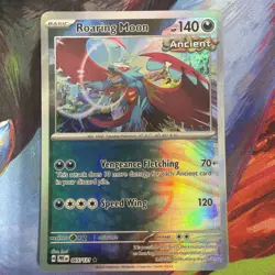 Pokemon Roaring Moon 065/131 Master Ball Prismatic Evolutions Rare Holo HP140 - Image 1
